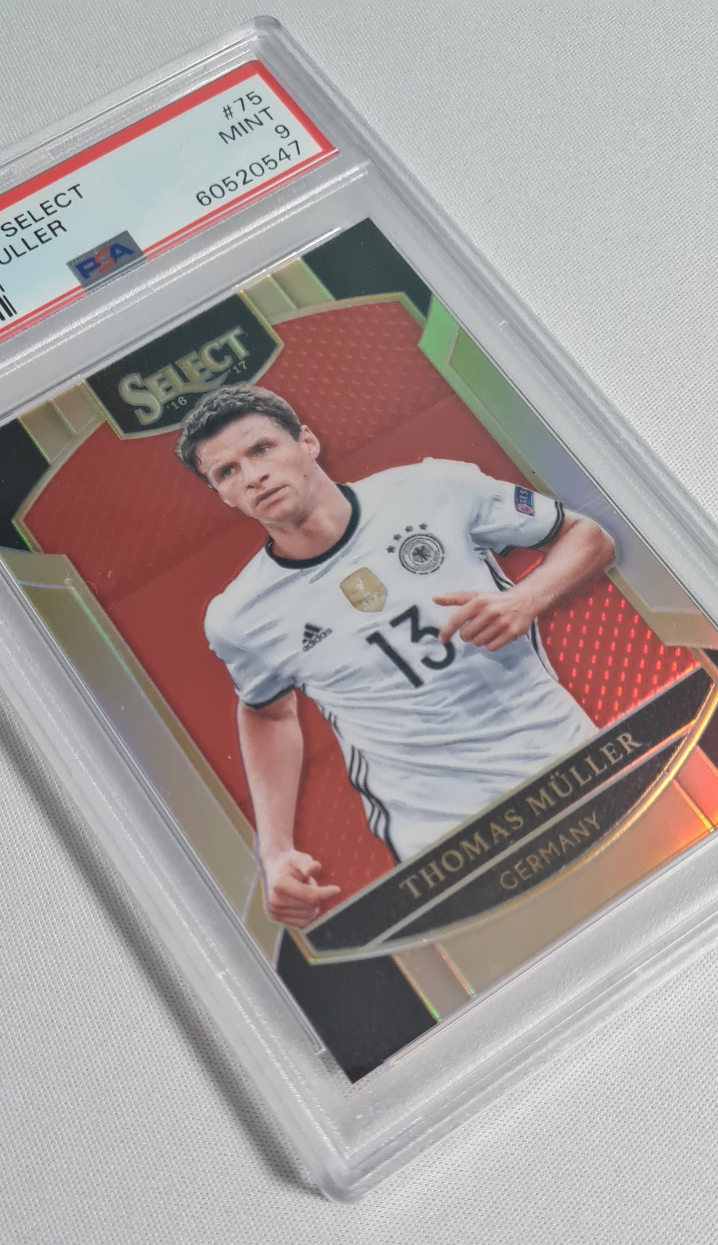 Thomas Muller - 2016 Panini Select #75 Red Prizm /199 Team Germany PSA 9