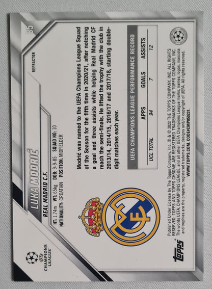 Luka Modric - 2022 Topps Chrome #85 Real Madrid C.F. Refractor