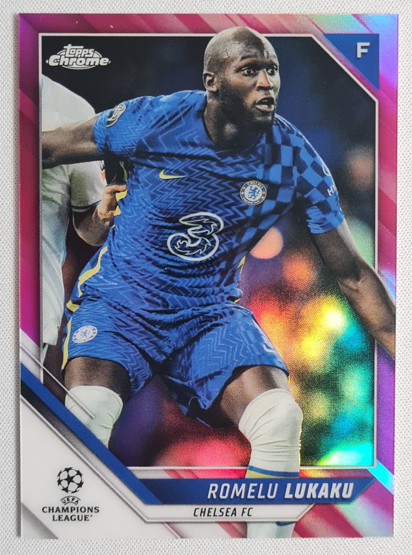 Romelu Lukaku - 2022 Topps Chrome #168 Chelsea FC /175 Pink Refractor