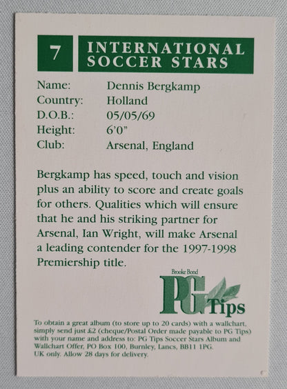 Dennis Bergkamp - 1997/98 PG Tips (Brooke Bond) International Soccer Star #7