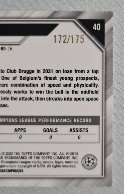 Tibo Persyn - 2022 Topps Chrome #40 (RC) Club Brugge Refractor /275