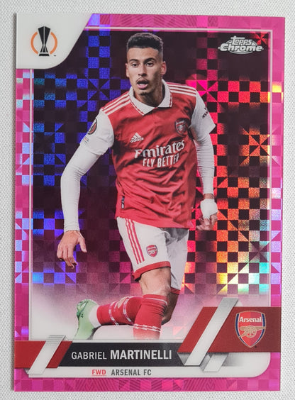 Gabriel Martinelli - 2023 Topps Chrome #57 Arsenal FC Pink X-Fractor /250