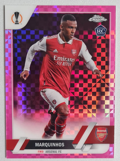 Marquinhos - 2023 Topps Chrome #188 (RC) Arsenal Europa League Pink X-Fractor /250