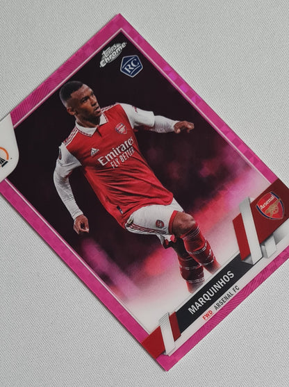 Marquinhos - 2023 Topps Chrome #188 (RC) Arsenal Europa League Pink X-Fractor /250