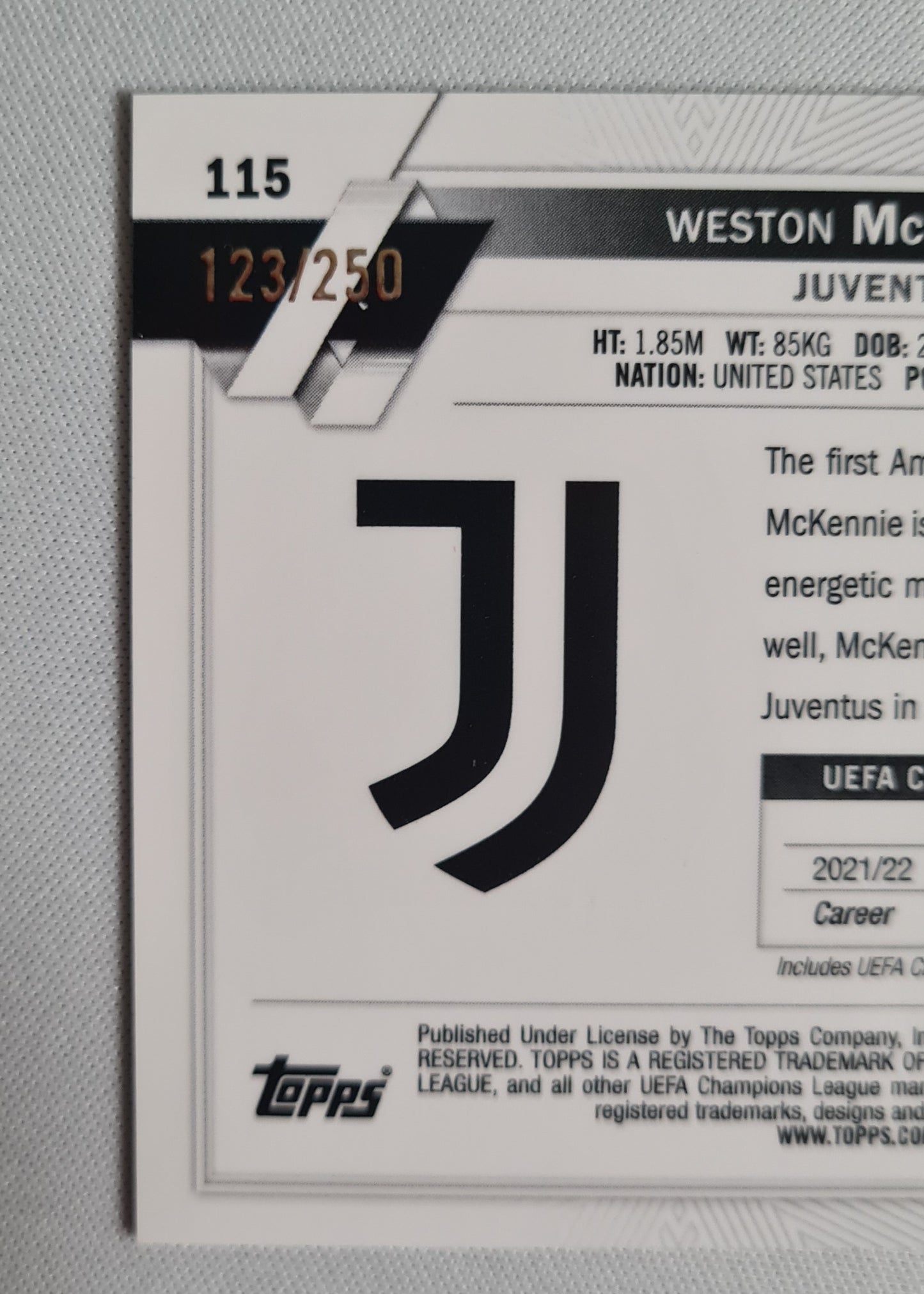 Weston Mc Kennie - 2023 Topps Chrome #115 Pink geometric /250 Juventus