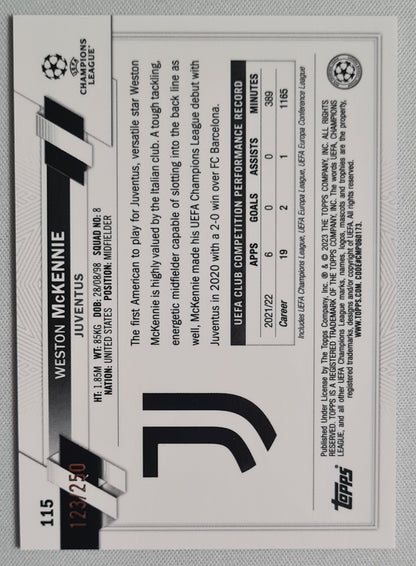 Weston Mc Kennie - 2023 Topps Chrome #115 Pink geometric /250 Juventus