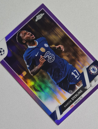 Raheem Sterling - 2023 Topps Chrome #113 (CL) Chelsea FC Purple Gold Siesmic