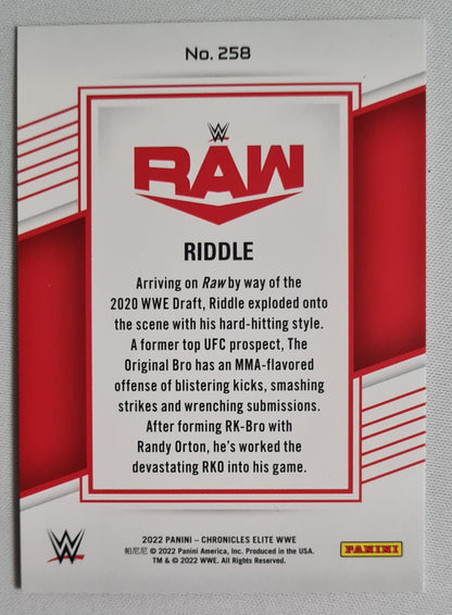 Riddle - 2022 Panini Chronicles Elite WWE - RAW Wrestling #258 Red /199