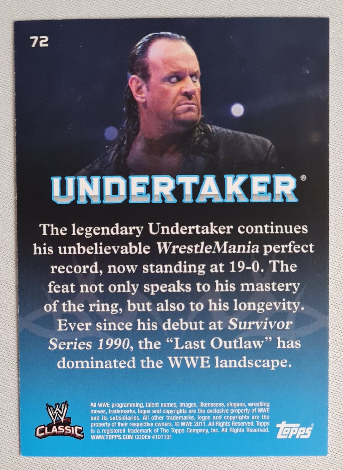 Undertaker - 2011 Topps WWE Classic #72