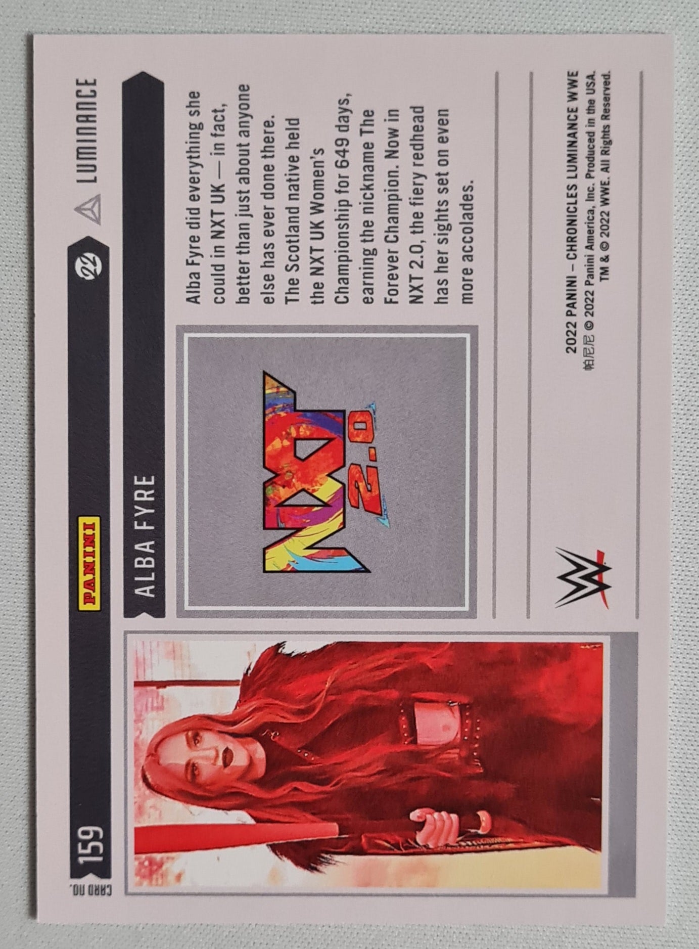 Alba Fyre - 2022 Panini Chronicles Luminance WWE #159 Green Parallel /99