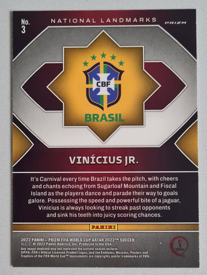Vinicius Jr. - 2022 Panini Prizm World Cup #3 Brazil National Landmarks SSP