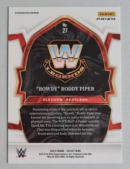 "Rowdy" Roddy Piper - 2023 Panini Select WWE #27 HOF Wrestling Superstar Refractor