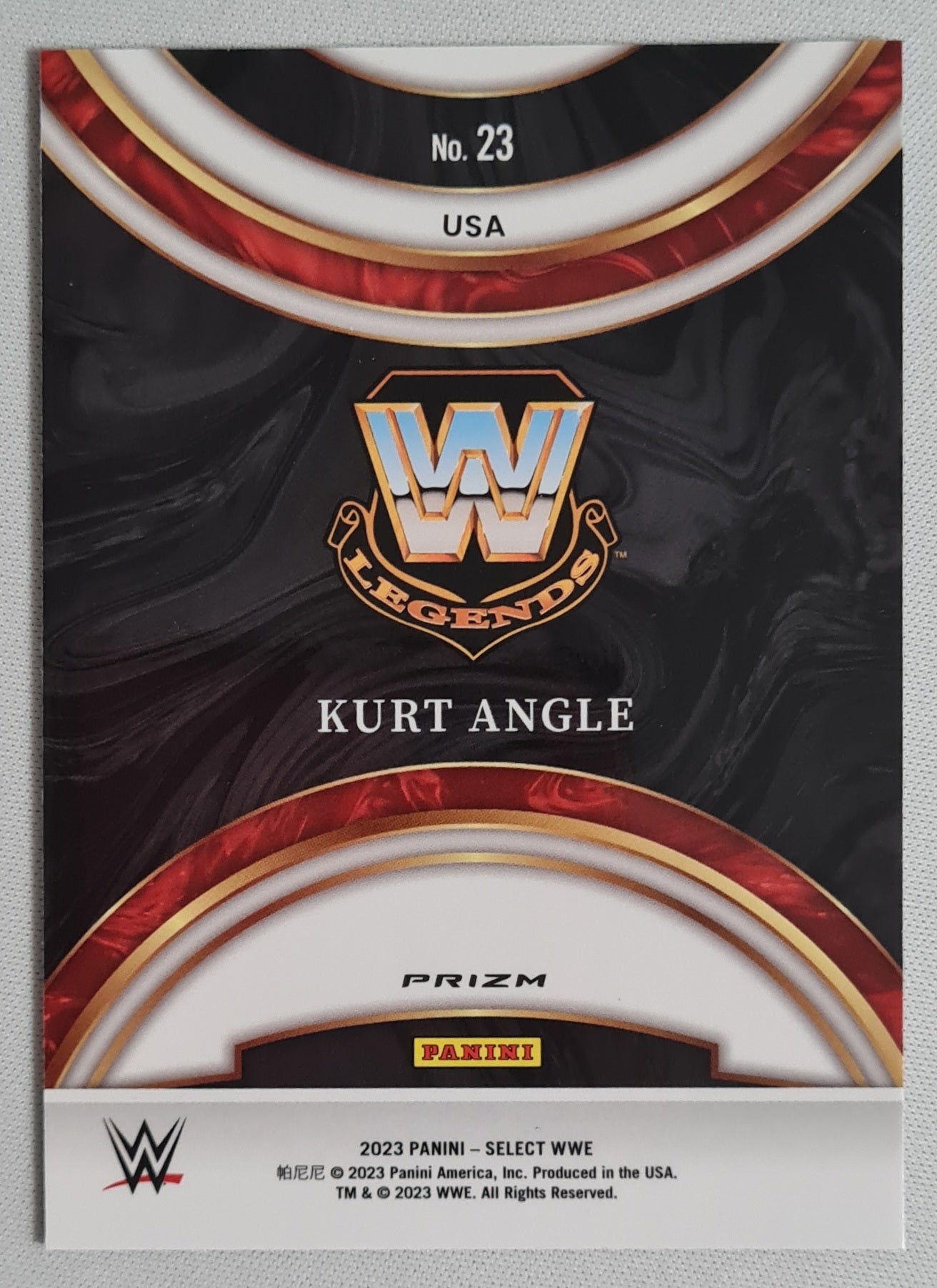 Kurt Angle - 2023 Panini Select WWE Wrestling Prizm #23 Global Icon Silver Flash HOF