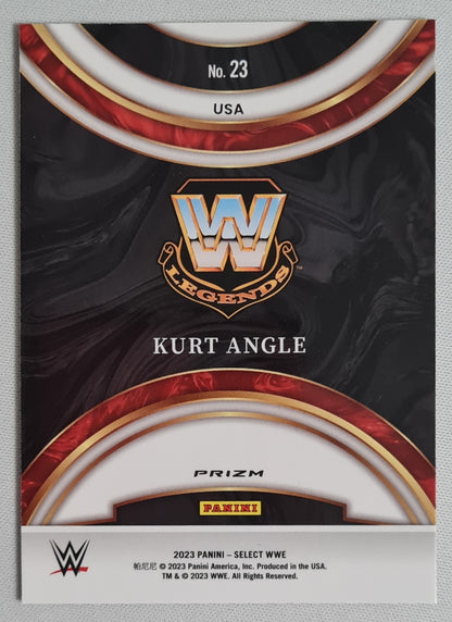 Kurt Angle - 2023 Panini Select WWE Wrestling Prizm #23 Global Icon Silver Flash HOF