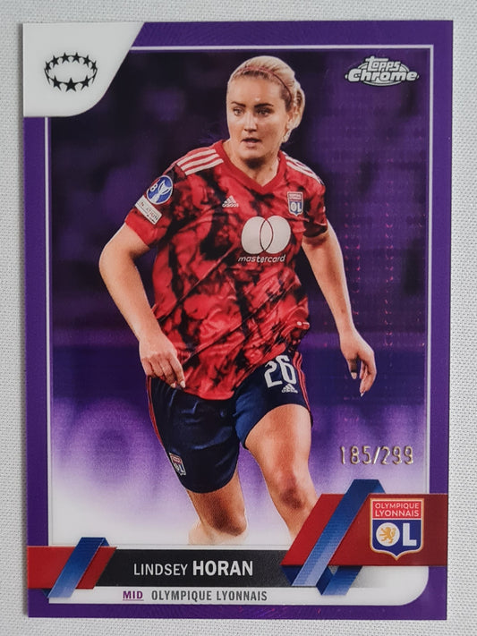Lindsey Horan - 2023 Topps Chrome #26 Olympique Lyonnais Women (CL) /299 Purple
