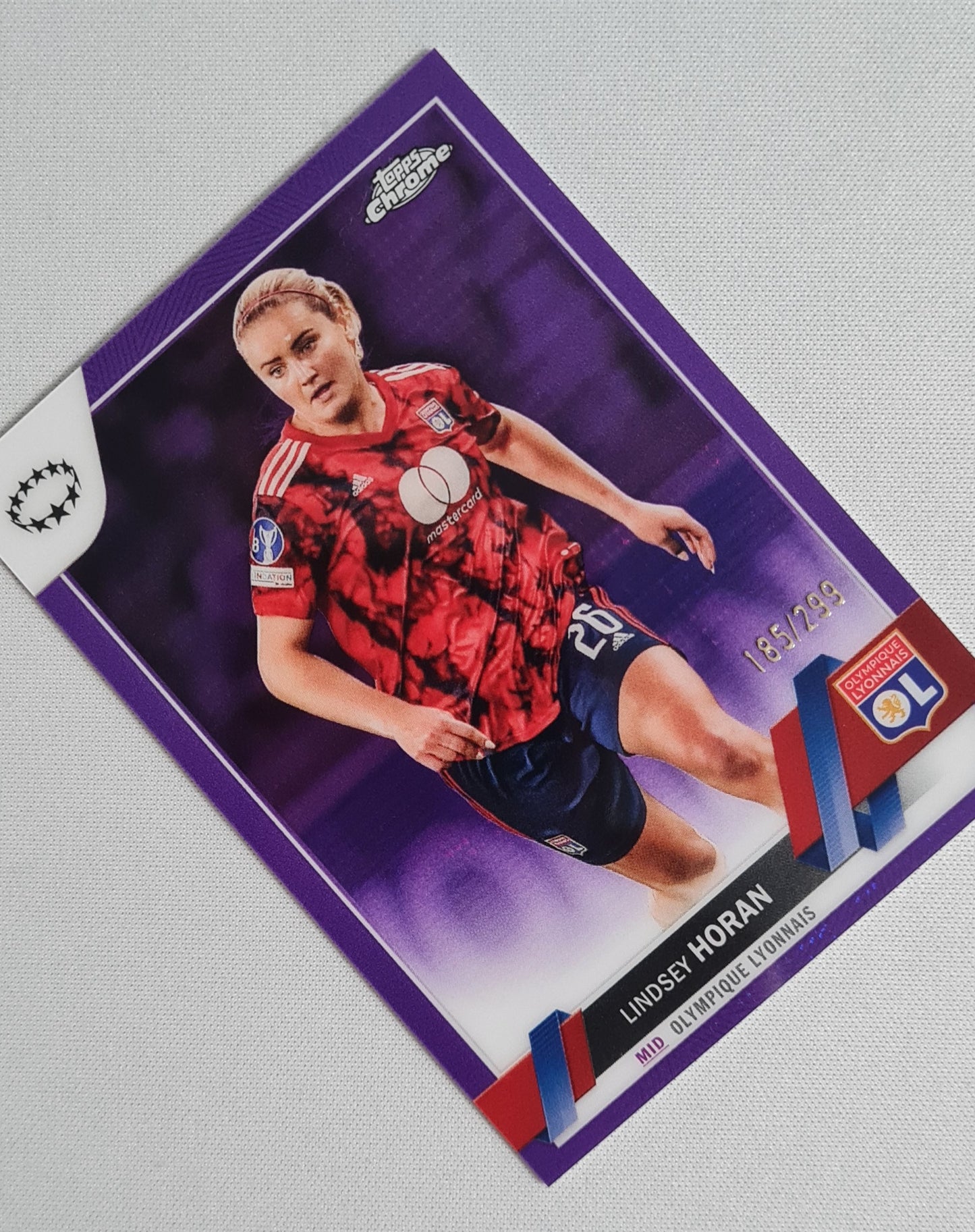 Lindsey Horan - 2023 Topps Chrome #26 Olympique Lyonnais Women (CL) /299 Purple