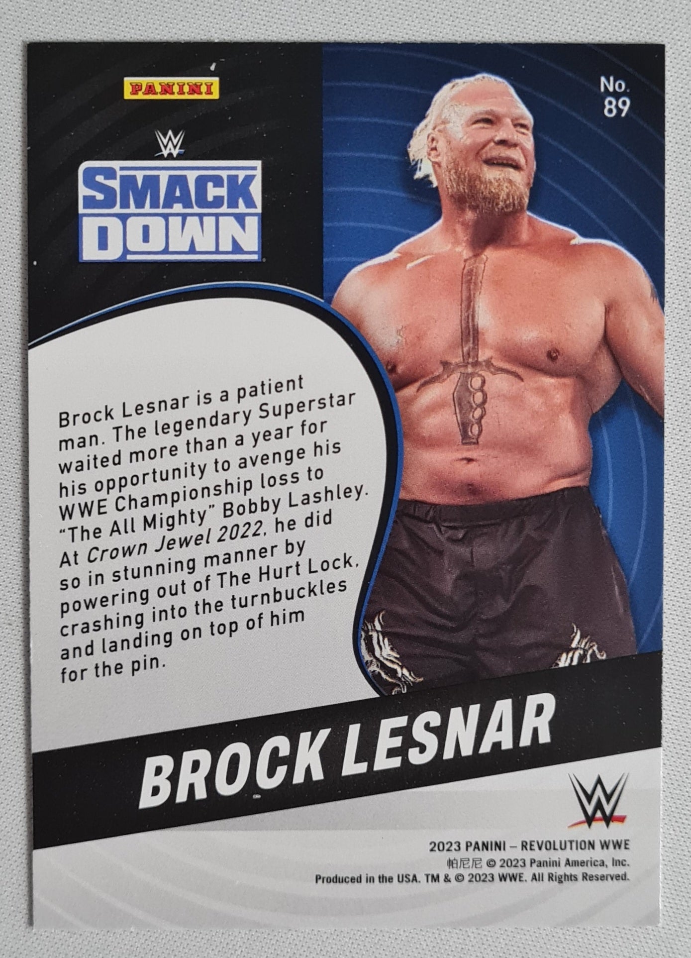 Brock Lesnar - 2023 Panini Revolution WWE Wrestling #89 Smack Down Bronze