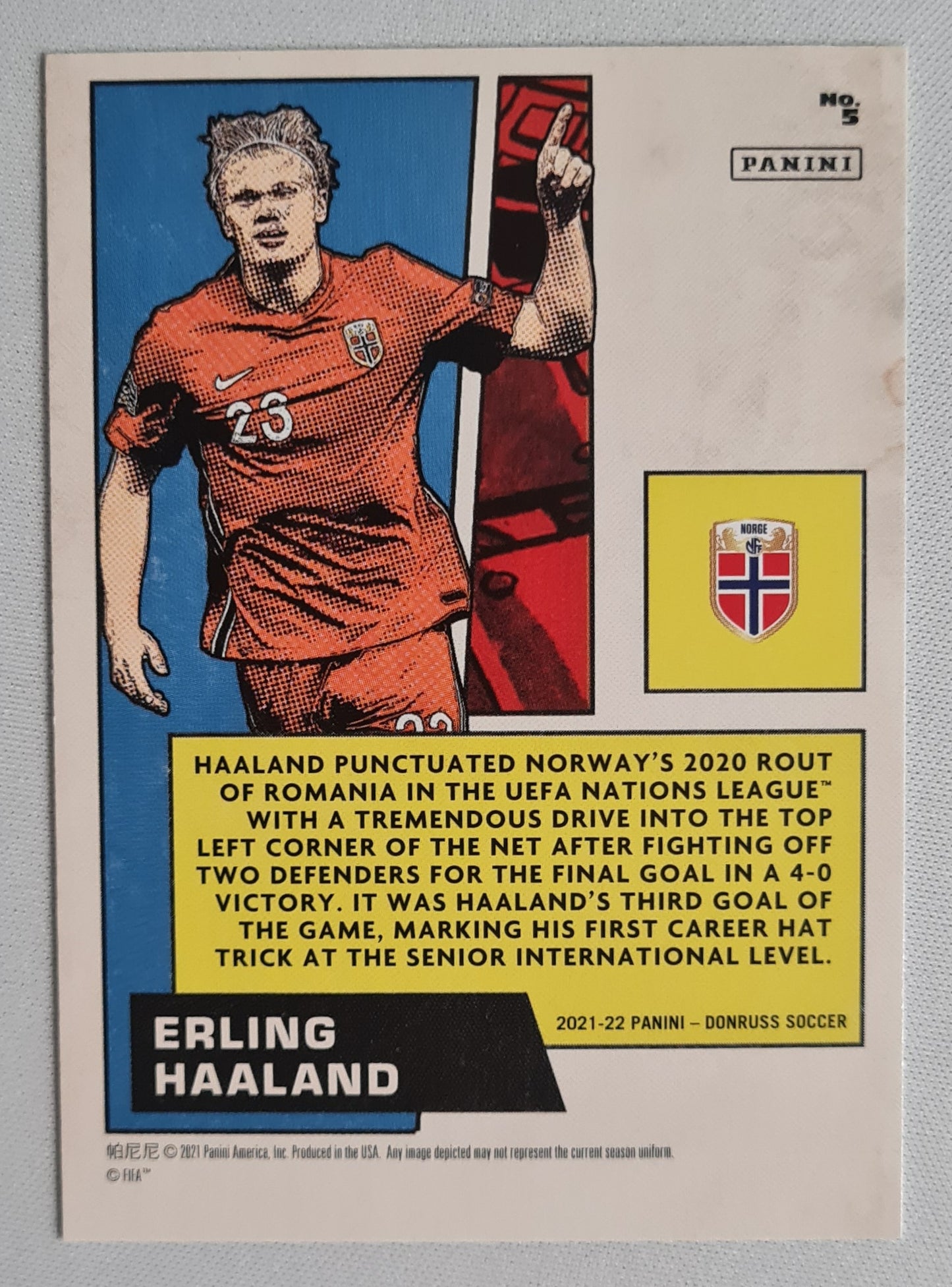Erling Haaland - 2021 Panini Donruss Soccer Marvels #5 Norway (Norge)