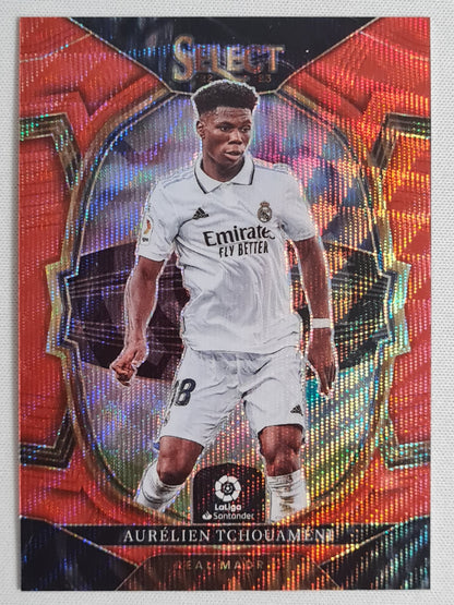 Aurelien Tchouameni - 2022 Panini Select La Liga Soccer # 71  Red Mojo Prizm
