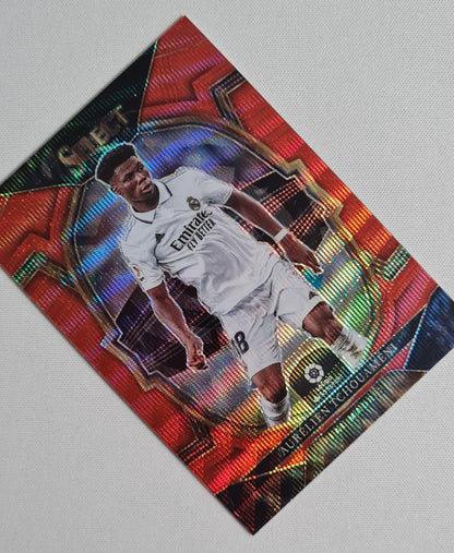 Aurelien Tchouameni - 2022 Panini Select La Liga Soccer # 71  Red Mojo Prizm