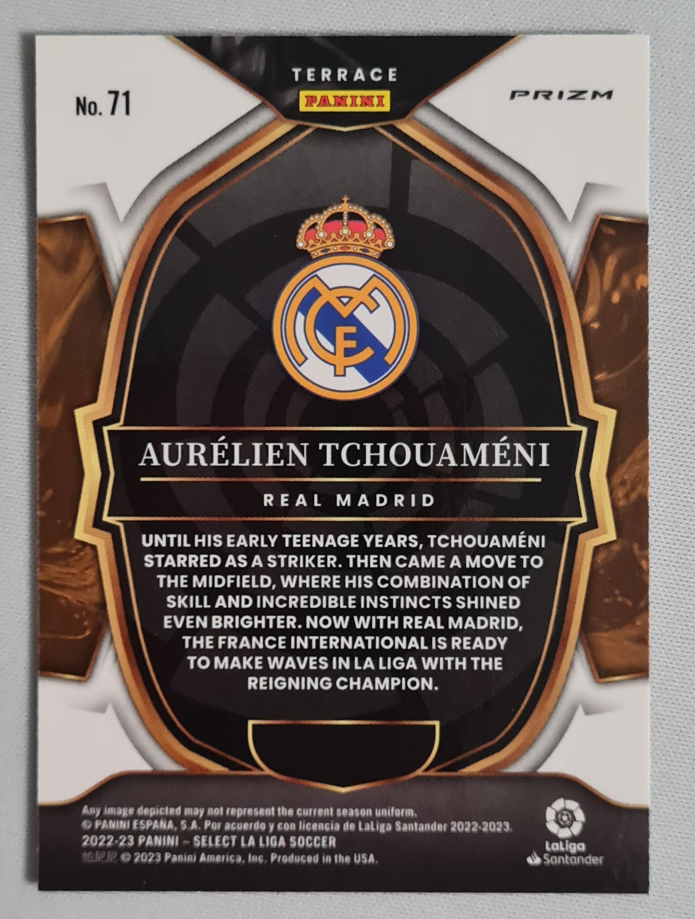 Aurelien Tchouameni - 2022 Panini Select La Liga Soccer # 71  Red Mojo Prizm