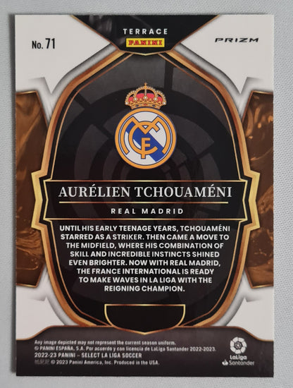 Aurelien Tchouameni - 2022 Panini Select La Liga Soccer # 71  Red Mojo Prizm