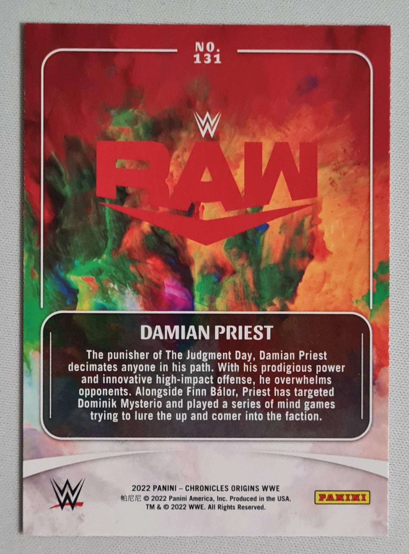 Damian Priest - 2022 Panini Chronicles Origins WWE #131 RAW