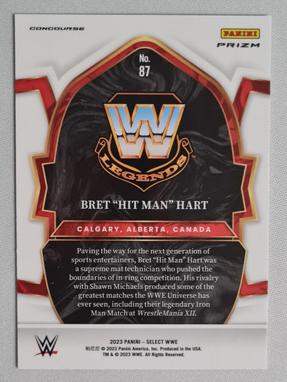 Bret "The Hitman" Hart - 2023 Panini Select WWE #87 Legends Concourse Holo Prizm
