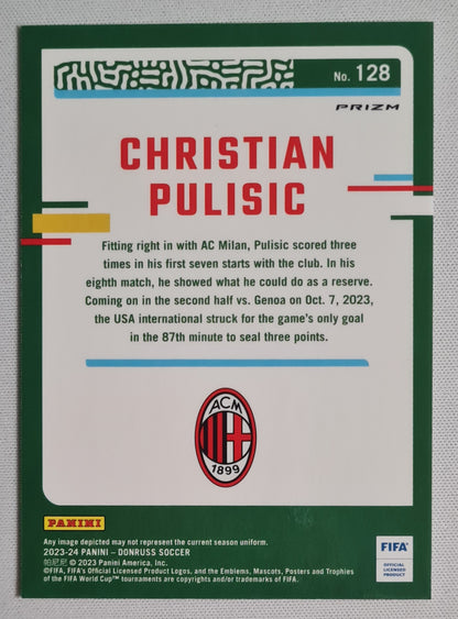Christian Pulisic - 2023/24 Panini Donruss Soccer #128 Prizm Refractor AC milan