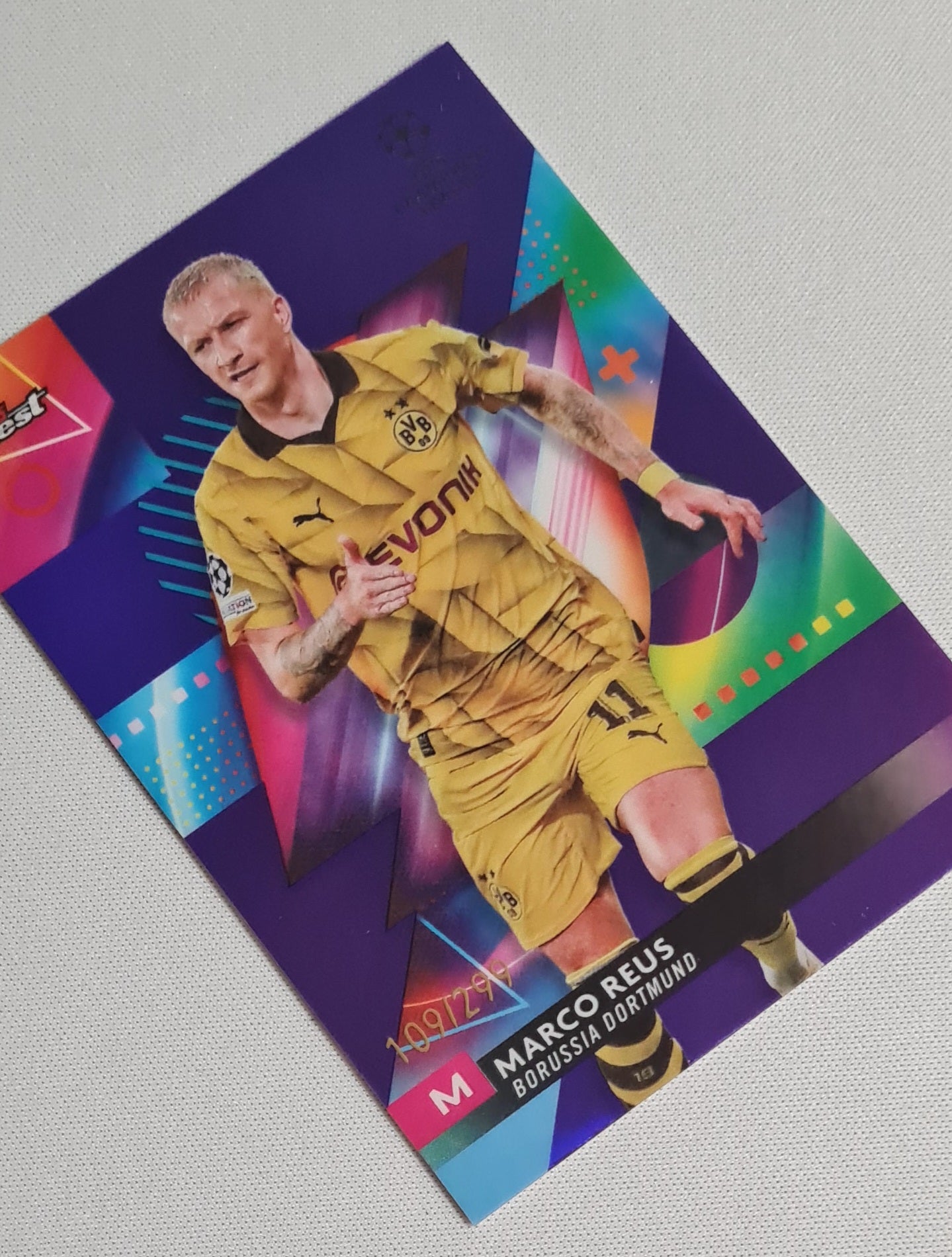 Marco Reus - 2024 Topps Finest #34 (CL) Purple Refractor /299 BvB09