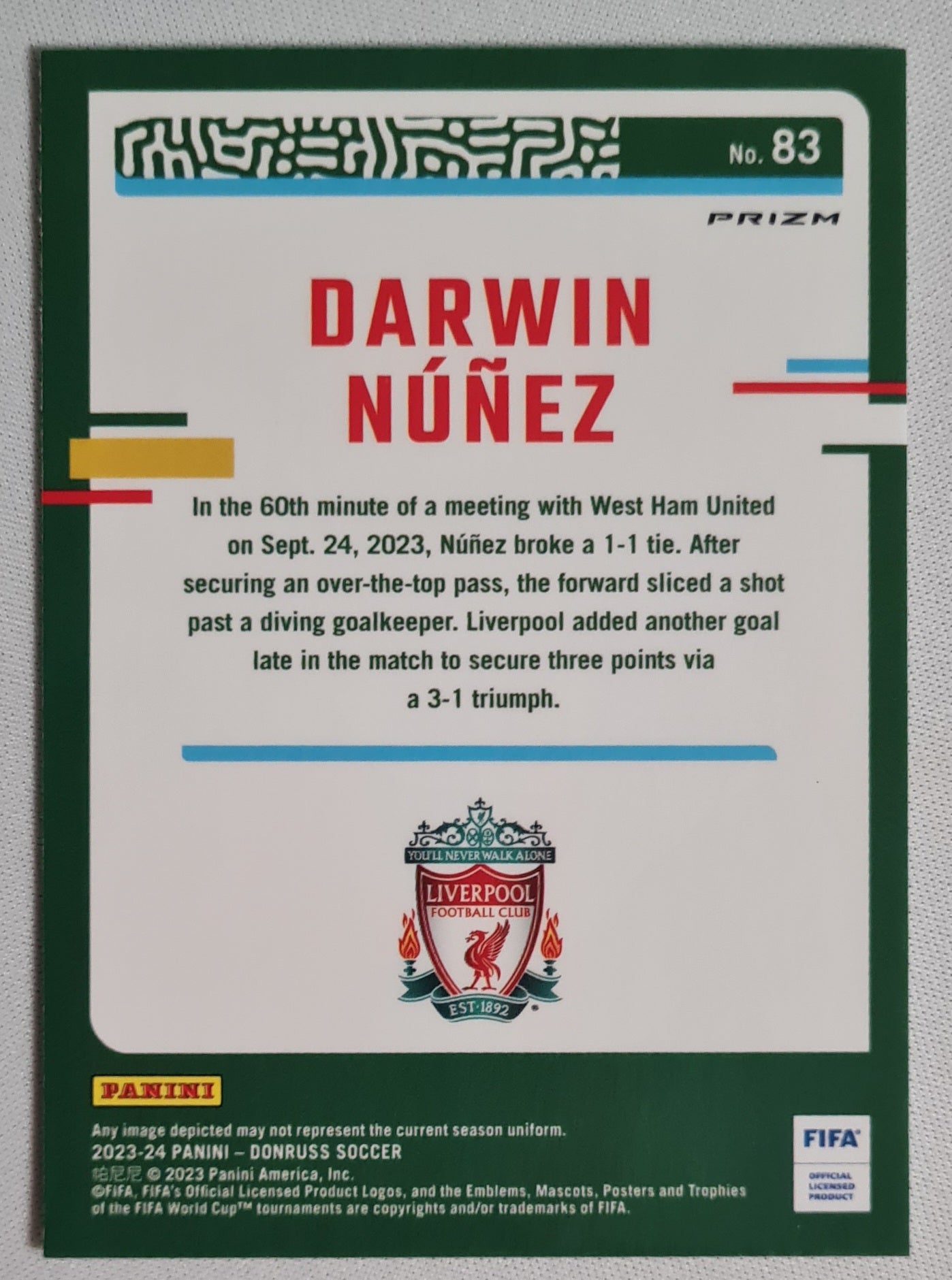 Darwin Nunez - 2023/24 Panini Donruss Soccer #83 Liverpool Endrick - Holo