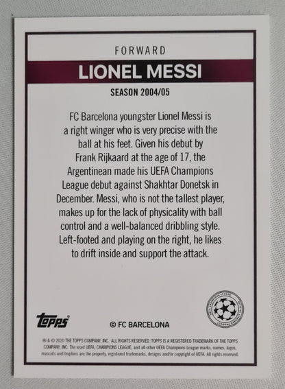 Lionel Messi - 2020 Topps Champions League (RC) FC Barcelona Season 2004/05