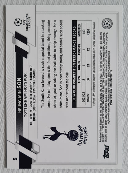 Heung-Min Son - 2023 Topps Chrome #5 Tottenham Hotspur (CL) Ray Wave