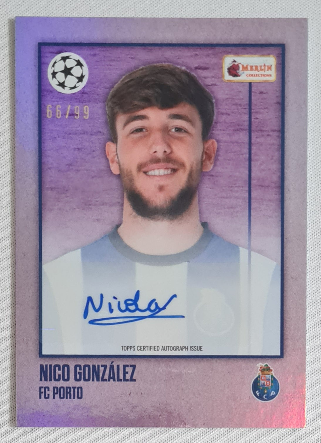 Nico Gonzalez - 2023 Topps Merlin #033 Heritage Card Collection - FC Porto /99 Autopraph