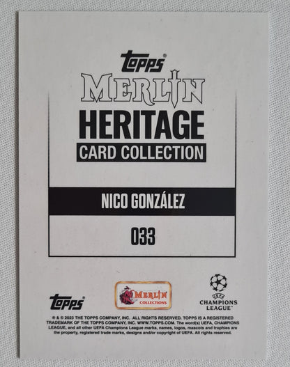 Nico Gonzalez - 2023 Topps Merlin #033 Heritage Card Collection - FC Porto /99 Autopraph