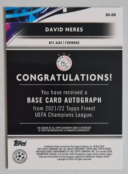 David Neres - 2022 Topps Finest #BA-ND AFC Ajax Amsterdam (CL)  Refractor/Autograph