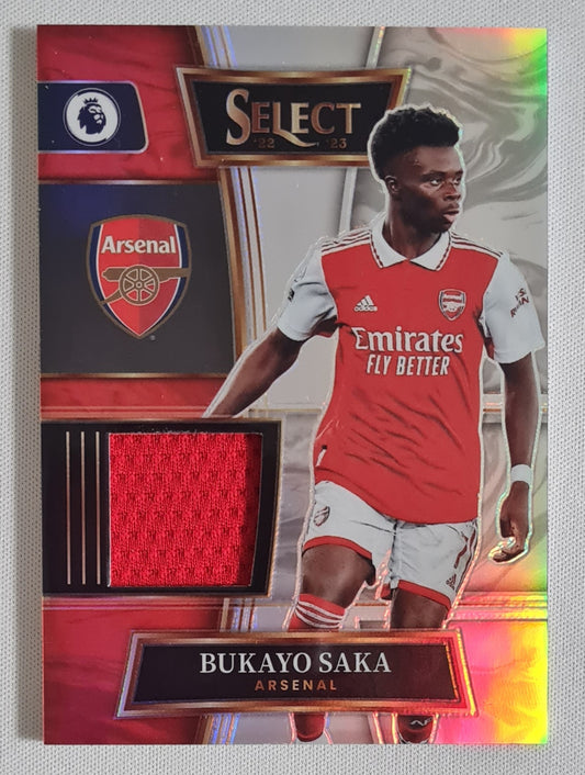 Bukayo Saka - 2022/23 Panini Select Premier League Soccer #SW-BSA Prizm Refractor /Patch