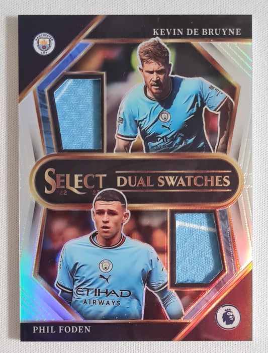 De Bruyne & Foden - 2022/23 Panini Select Premier League Soccer #DS-MCA Dual Swatches/ Patch