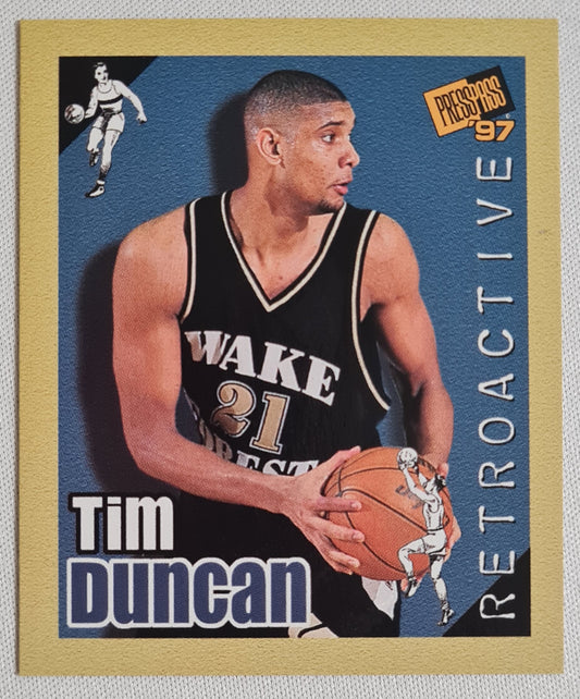 Tim Duncan - 1997 Press Pass #34 San Antonio Pick #1 "Retroactive"