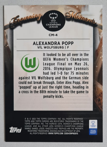 Alexandra Popp - 2023 Topps Chrome Crowning Moments #CM-4 Wolfsburg