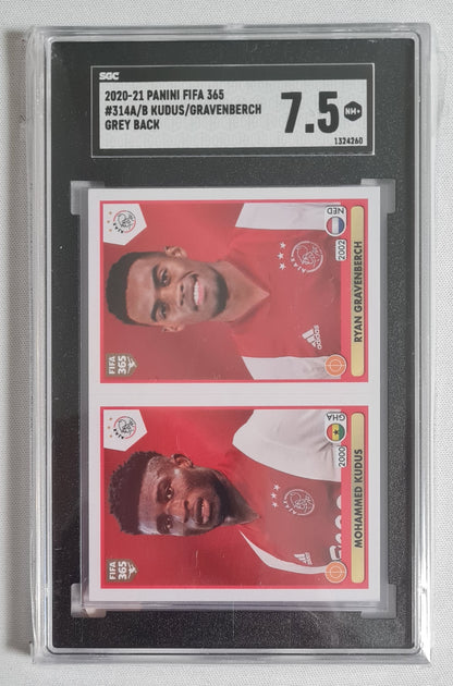 B. Kudus & Gravenberch - 2020/21 Panini FIFA 365 #314A Grey Back SGC 7.5 Ajax Amsterdam