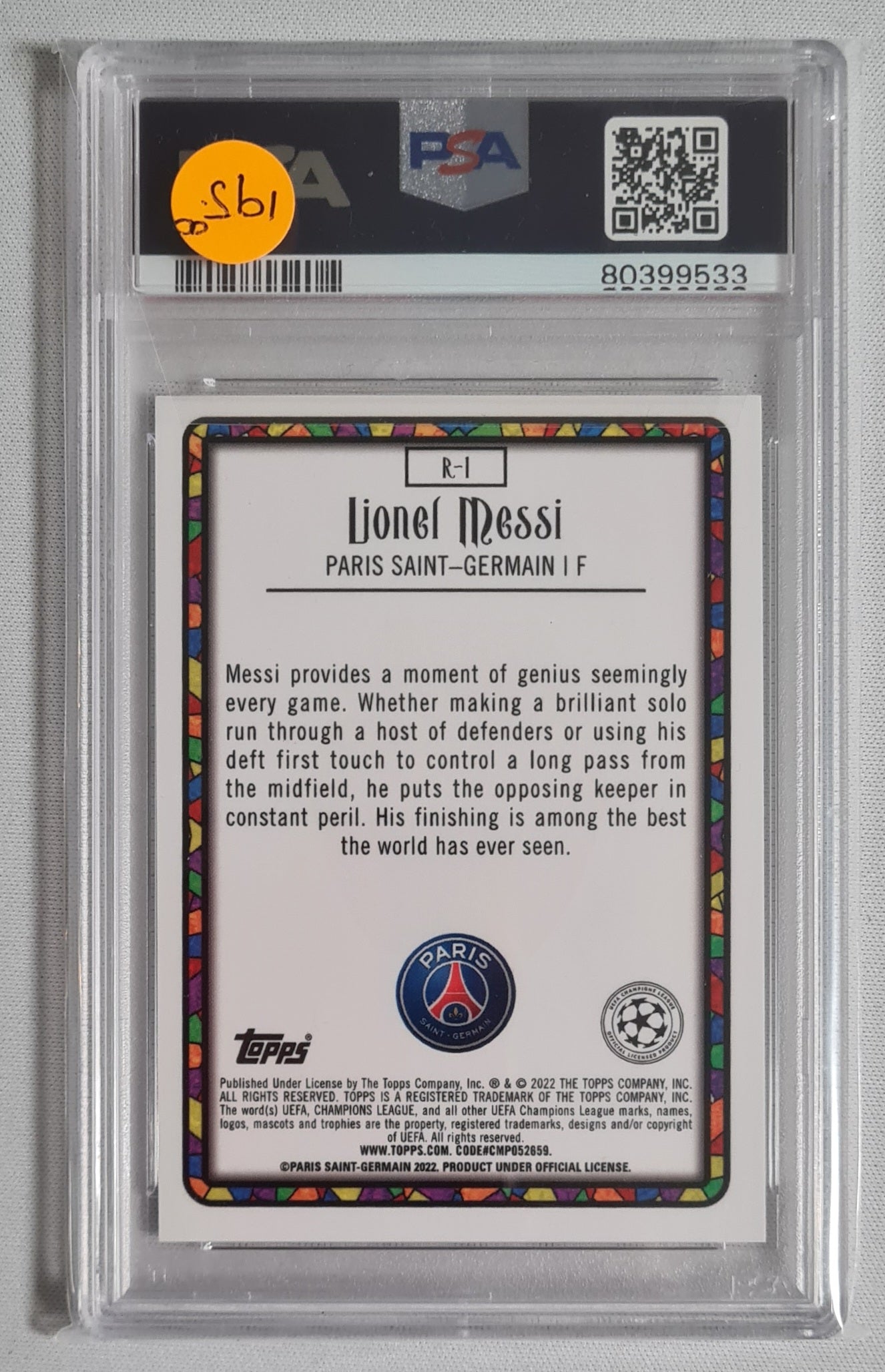 Lionel Messi - 2021/22 Merlin CHR. UEFA Renaissance #R1 PSA 9 MINT Case Hit !