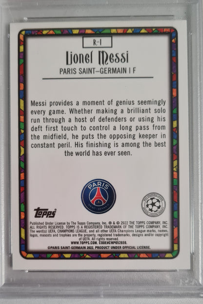 Lionel Messi - 2021/22 Merlin CHR. UEFA Renaissance #R1 PSA 9 MINT Case Hit !