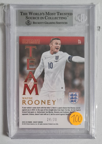 Wayne Rooney - 2015 Select Ultimate Team #18 Tie-Dye /30 Beckett 9 Mint