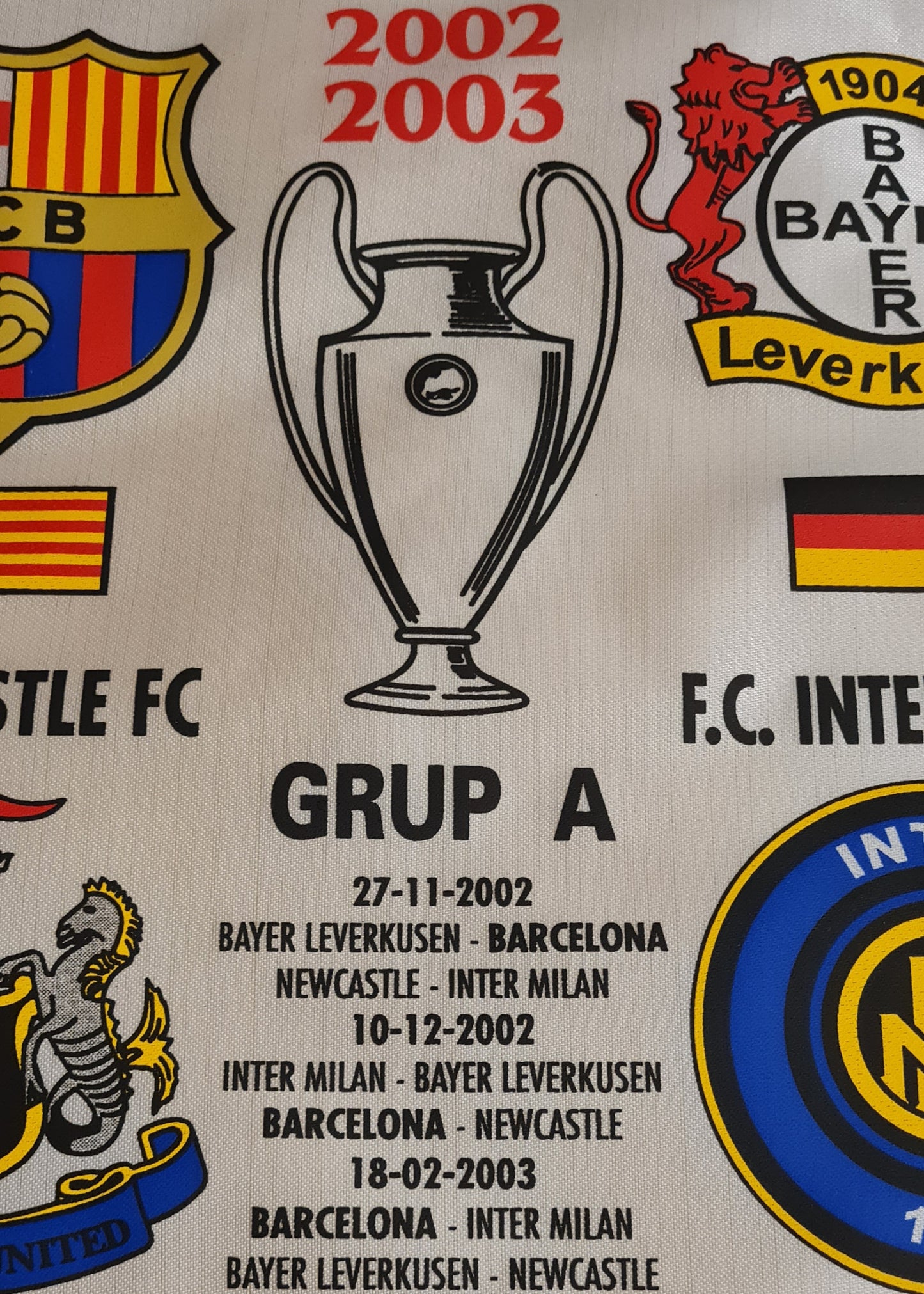 Champions League Pennant - 2002/03 Copa D'Europa Grup A