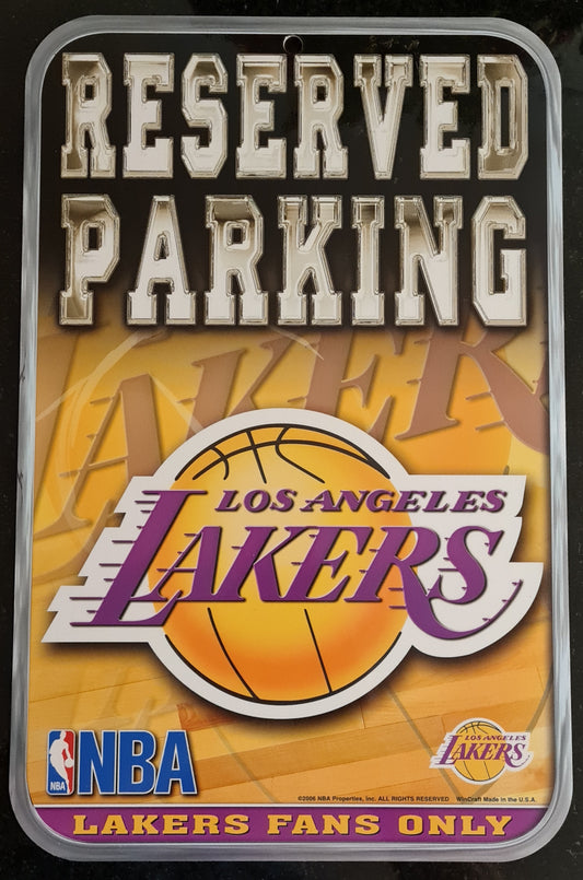 Lakers NBA Sign - Reserved Parking Wall Sign - Lakers Fans Only NBA