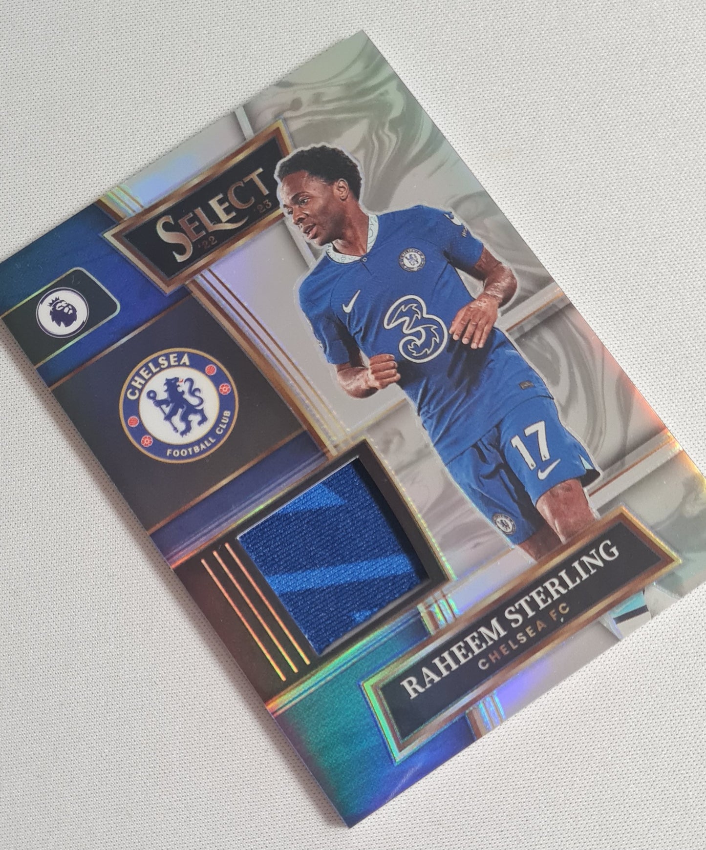 Raheem Sterling - 2022/23 Panini Select Premier League Soccer #SW-RST two color Patch