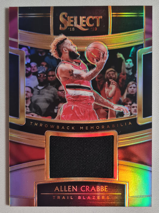 Allen Crabbe -2018/19 Panini Select Basketball #TM-AR Game-worn Patch/Material NBA Portland Trail Blazers /49