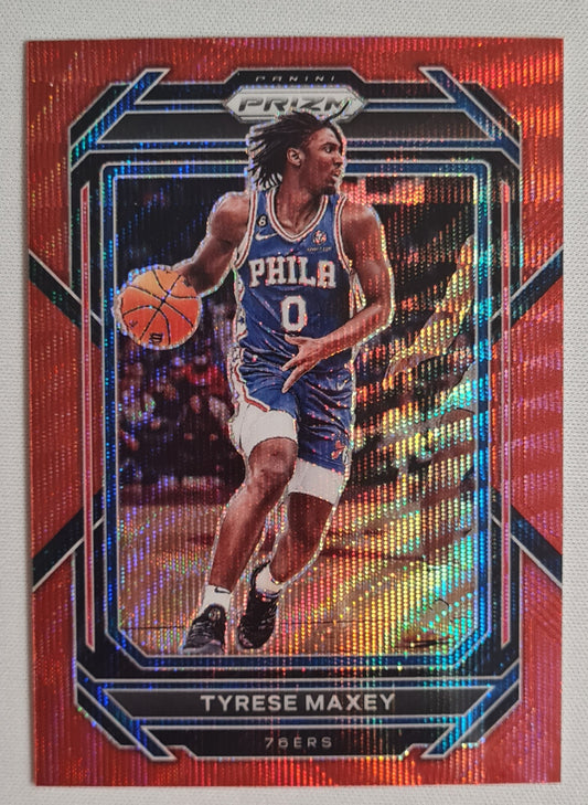 Tyrese Maxey - 2022/23 Panini Prizm Basketball #21 NBA 76ers - Red Wave Prizm