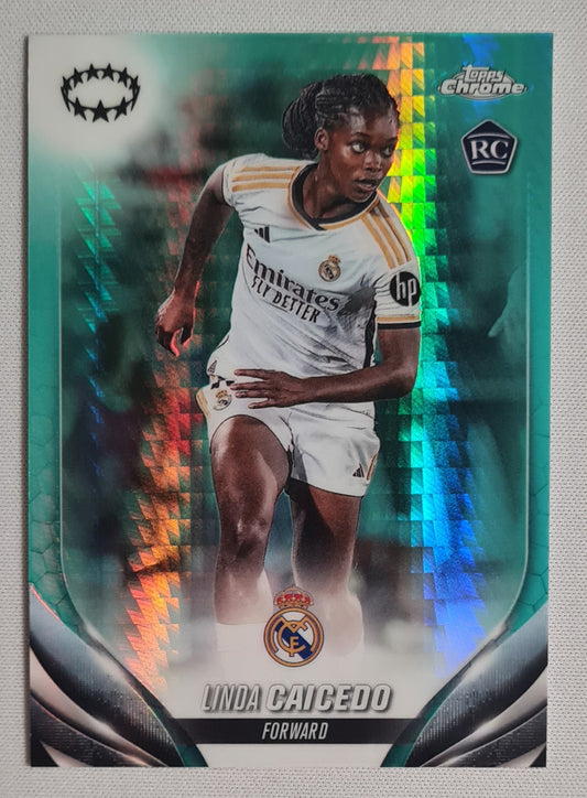Linda Caicedo - 2024 Topps Chrome #18 Real Madrid Women (RC) Aqua